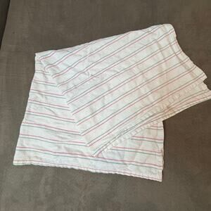 Century Linen Hospital Baby Receiving Blanket Pink Blue White Stripe 32" x 27"